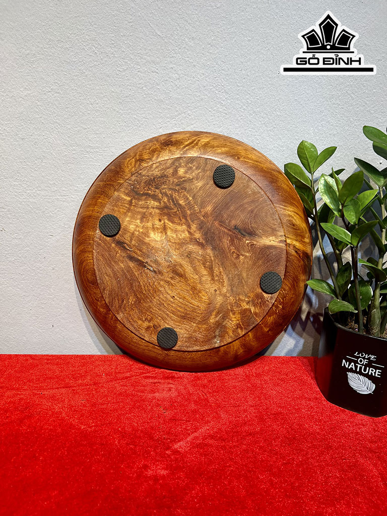 Mâm Gỗ Sụn Hương Cao 4 Đường Kính 34,5 (cm)