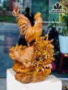 Tượng Gà Phong Thủy Gỗ Hương Cao 62 Ngang 53 Sâu 42 (cm)