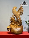 Tượng Gà Trống Phong Thủy Gỗ Nu Ngọc Am Cao 76 Ngang 42 Sâu 38 (cm)