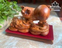 Tượng Heo Phong Thủy Gỗ Hương Cao 28 Ngang 37 Sâu 13 (cm)