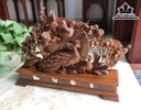 Tượng Phu Thê Viên Mãn Gỗ Bách Xanh Cao 41 Ngang 55 Sâu 10 (cm)
