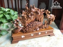 Tượng Phu Thê Viên Mãn Gỗ Bách Xanh Cao 41 Ngang 55 Sâu 10 (cm)