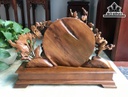 Tượng Phu Thê Viên Mãn Gỗ Bách Xanh Cao 41 Ngang 55 Sâu 10 (cm)