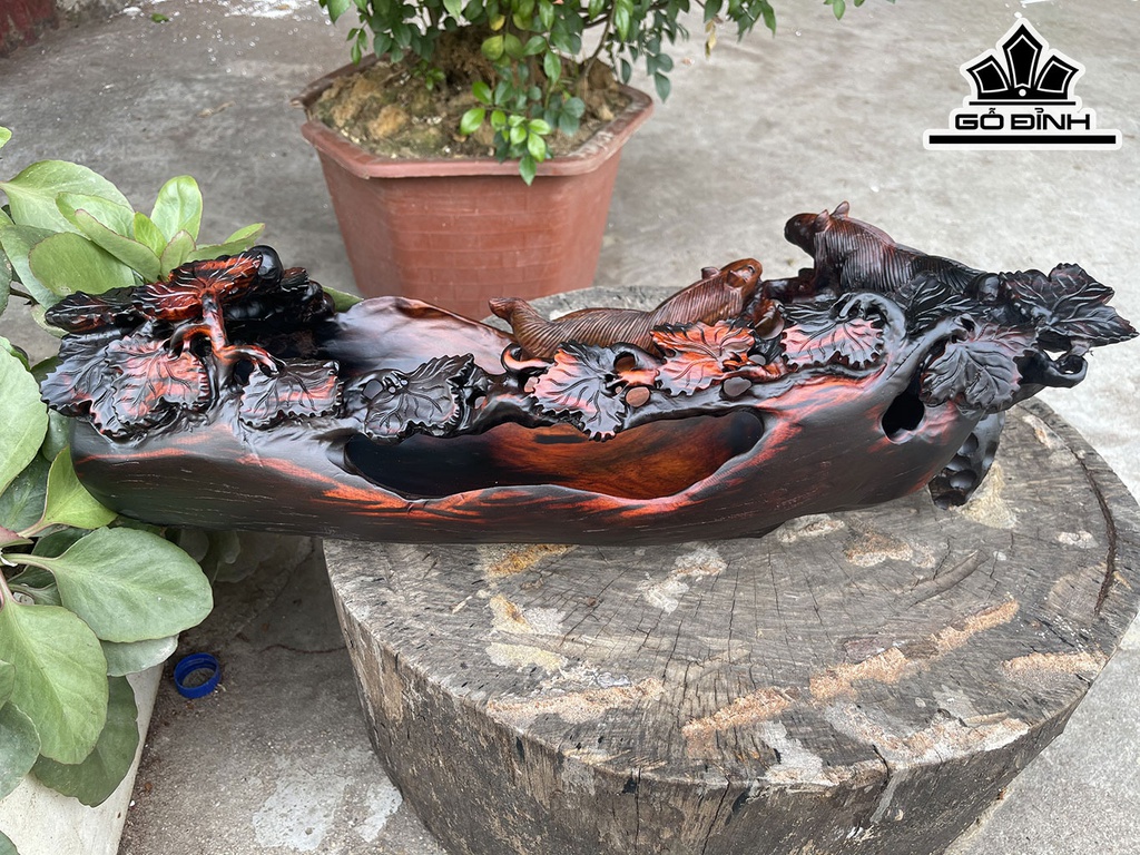 Khay Trà Gỗ Trắc Cao 19 Ngang 50 Sâu 25 (cm)