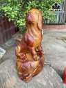 Tượng Chó Gỗ Hương Cao 37 Ngang 20 Sâu 20 (cm)