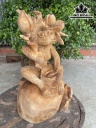 Tượng Khỉ Gỗ Ngọc Am Cao 44 Ngang 25 Sâu 17 (cm)