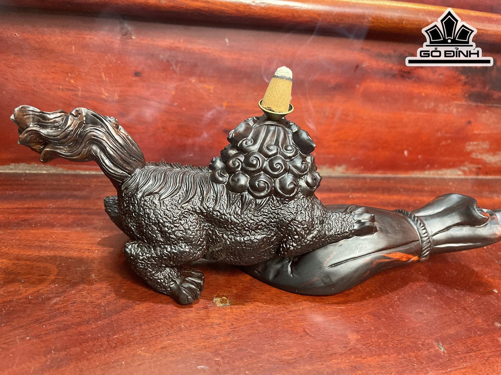 Tượng Nghê Xông Trầm Gỗ Trắc Cao 9 Ngang 29 Sâu 9 (cm)