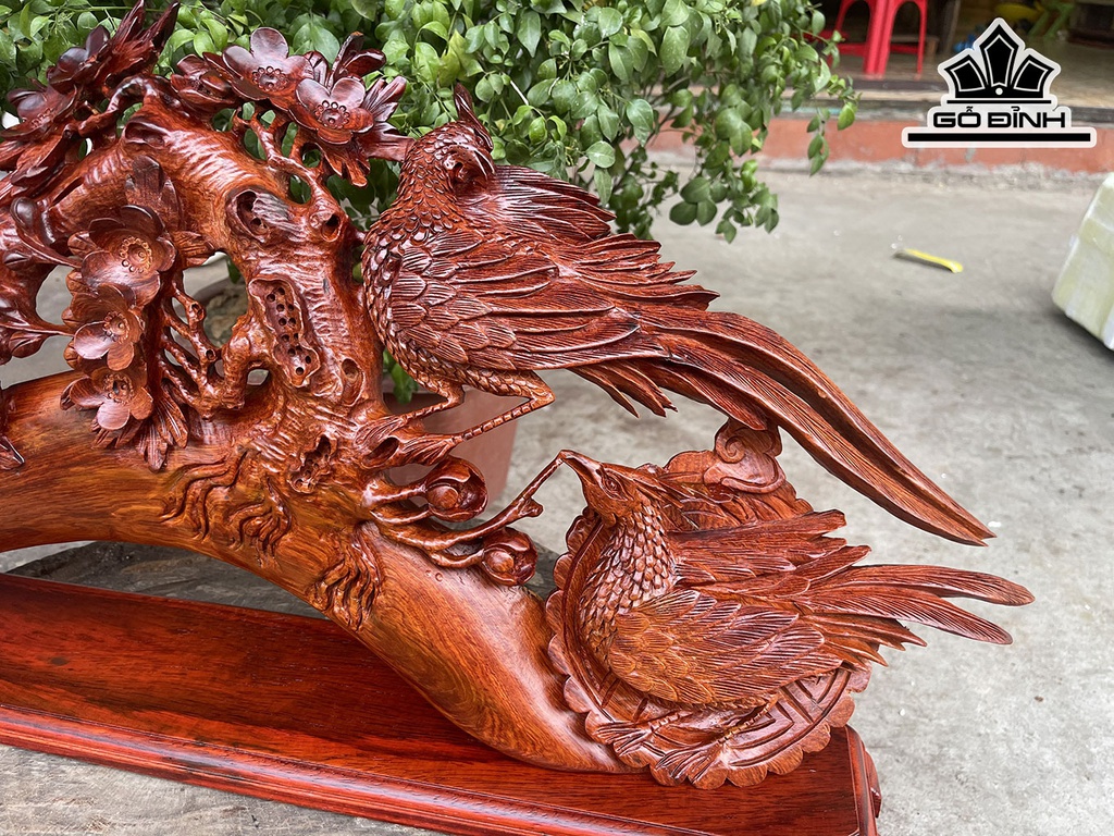 Tượng Tiểu Cảnh Gỗ Hương Cao 33 Ngang 83 Sâu 13 (cm)