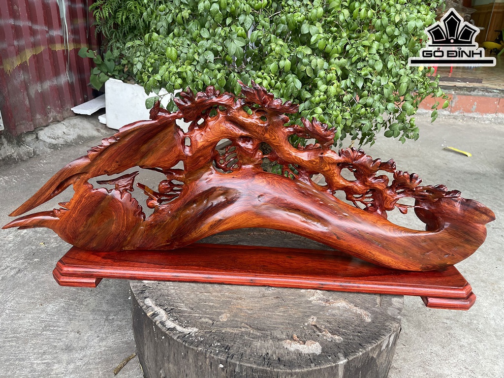 Tượng Tiểu Cảnh Gỗ Hương Cao 33 Ngang 83 Sâu 13 (cm)