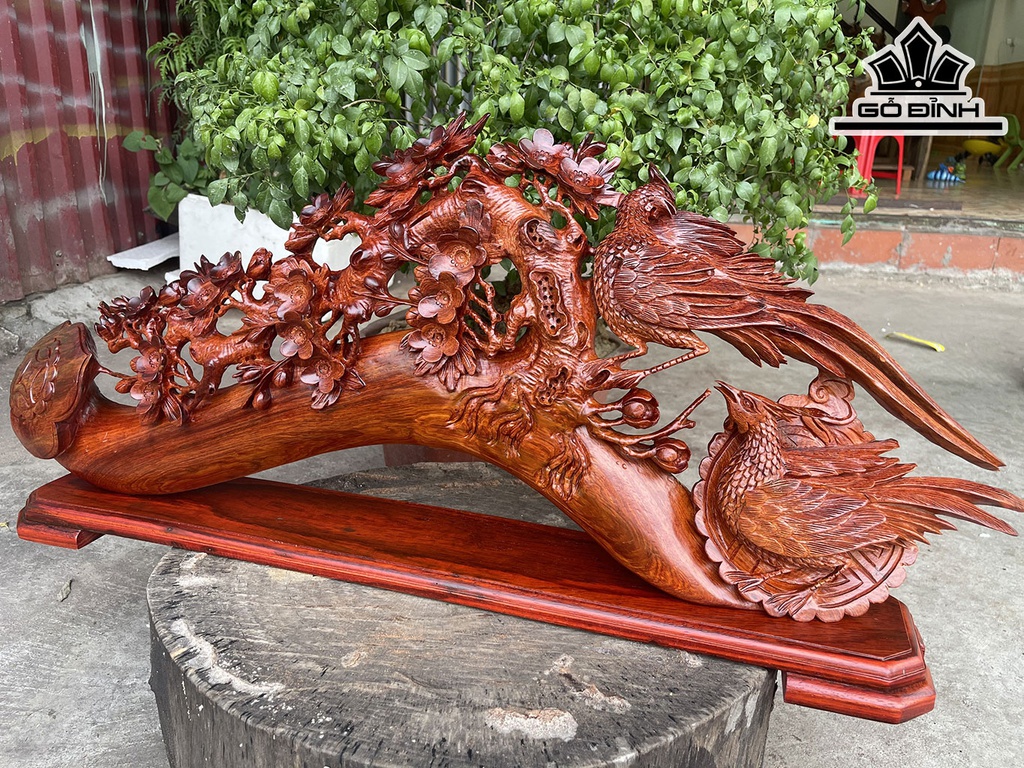 Tượng Tiểu Cảnh Gỗ Hương Cao 33 Ngang 83 Sâu 13 (cm)