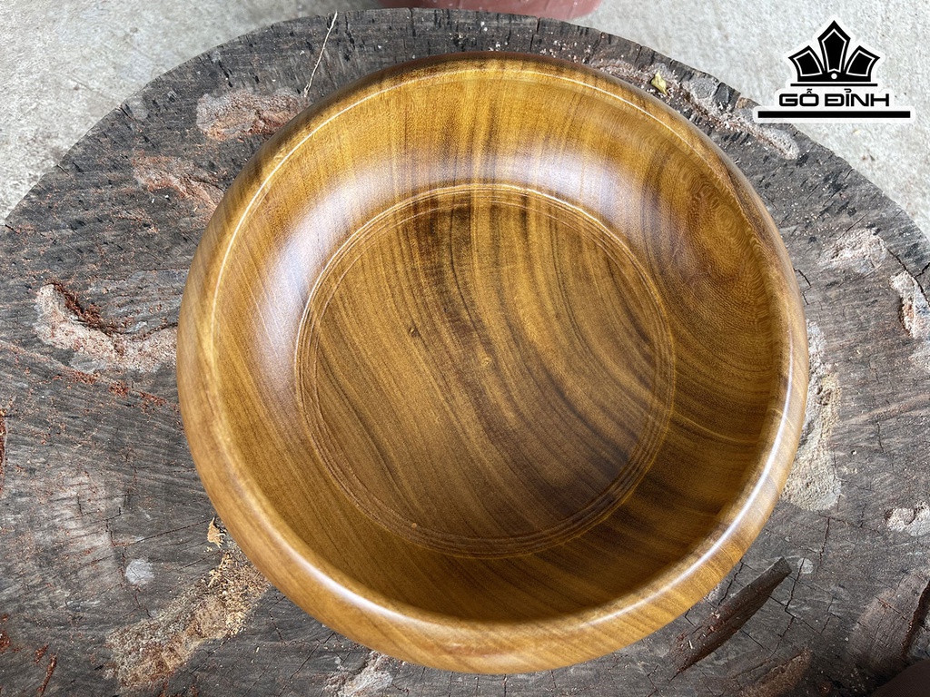 Thố Gỗ Cẩm Vàng Cao 9 Đường Kính 23 (cm)