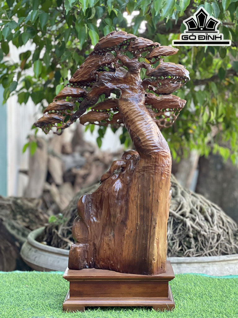 Tượng Phật Di Lặc Gỗ Bách Xanh Cao 76 Ngang 45 Sâu 18 (cm)