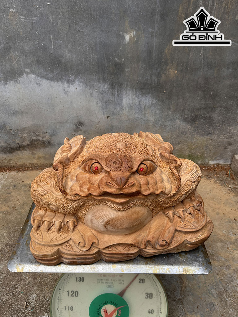 Tượng Thiềm Thừ Gỗ Ngọc Am Cao 26 Ngang 41 Sâu 29 (cm)