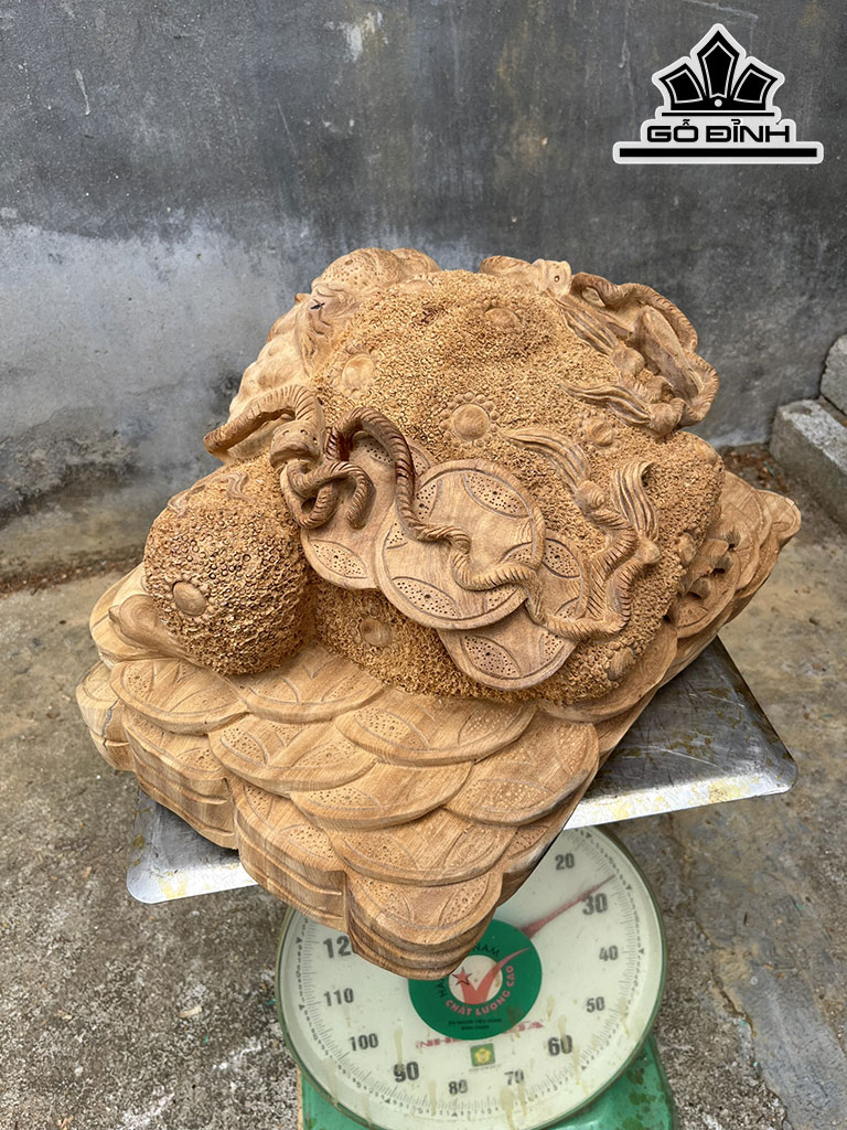 Tượng Thiềm Thừ Gỗ Ngọc Am Cao 30 Ngang 60 Sâu 38 (cm)