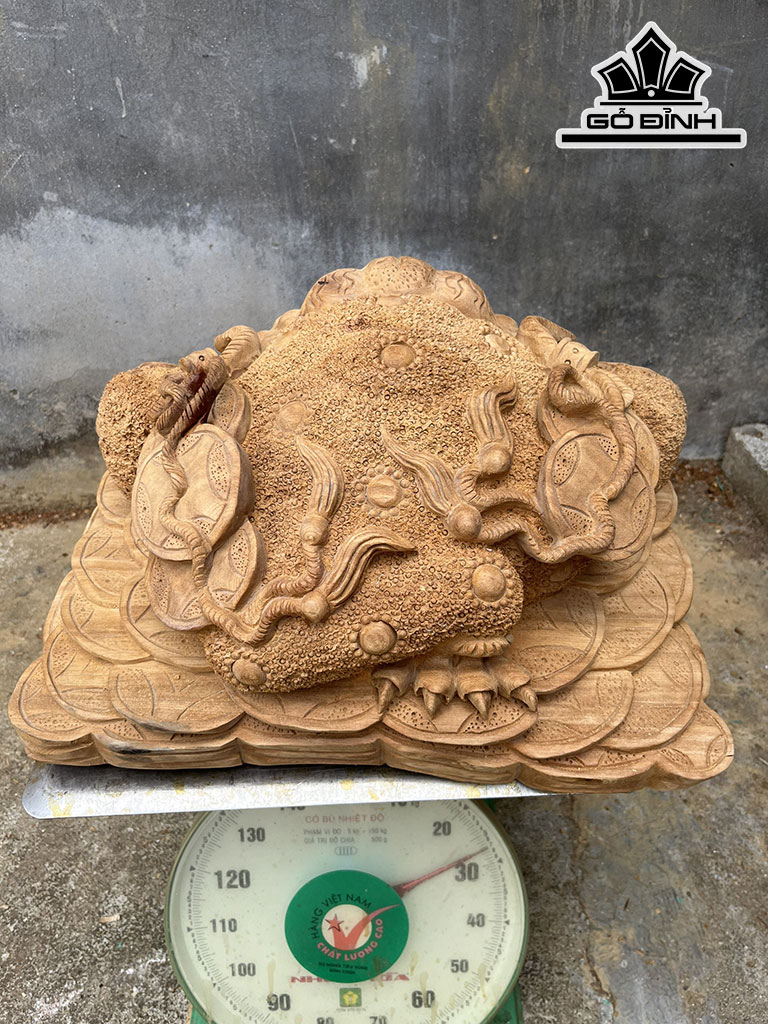 Tượng Thiềm Thừ Gỗ Ngọc Am Cao 30 Ngang 60 Sâu 38 (cm)