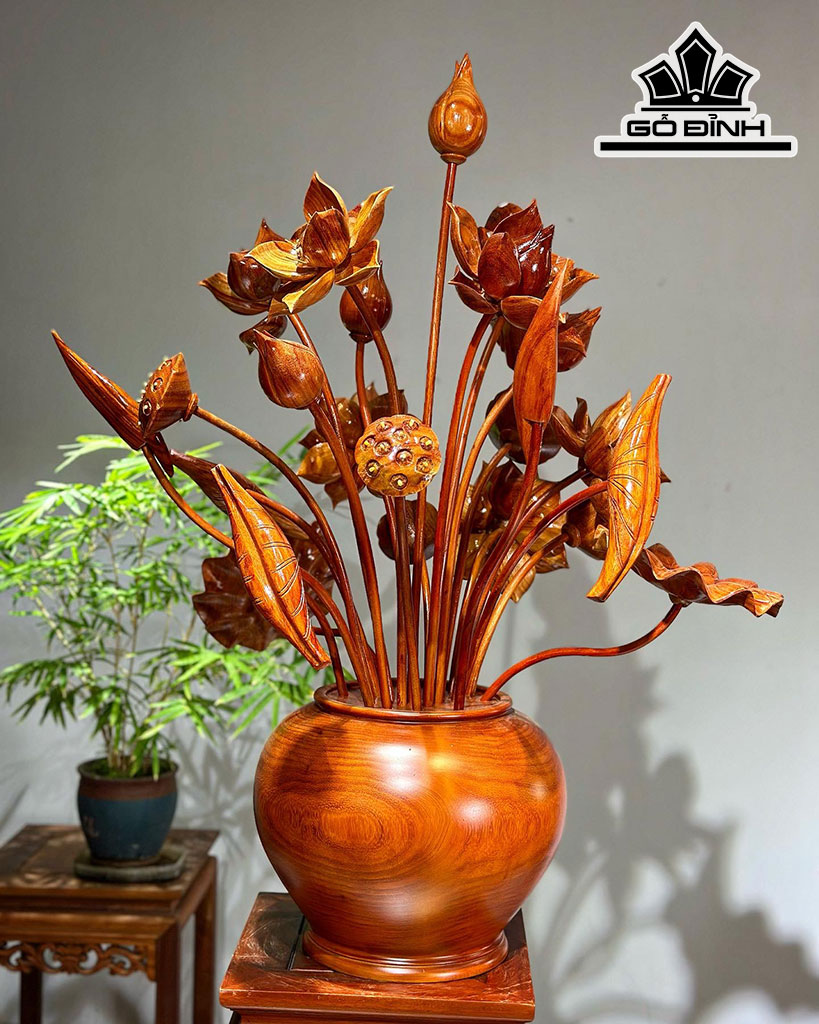 Bình Hoa Gỗ Hương Cao 90 Ngang 70 Sâu 50 (cm)