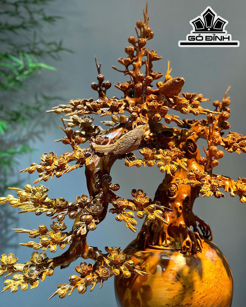 Bình Mai Phú Quý Gỗ Nu Ngọc Am Cao 93 Ngang 68 Sâu 40 (cm)