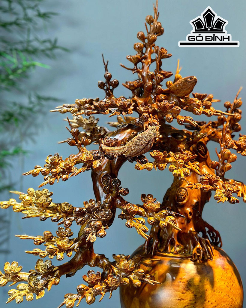 Bình Mai Phú Quý Gỗ Nu Ngọc Am Cao 93 Ngang 68 Sâu 40 (cm)