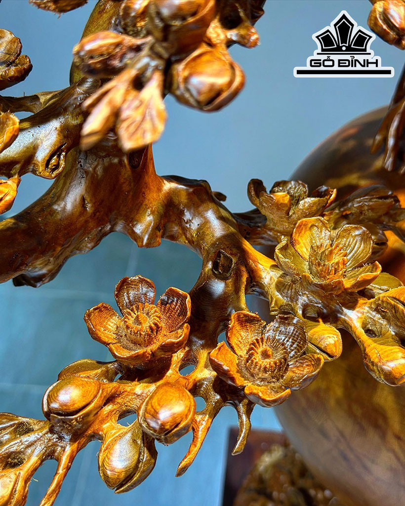 Bình Mai Phú Quý Gỗ Nu Ngọc Am Cao 93 Ngang 68 Sâu 40 (cm)