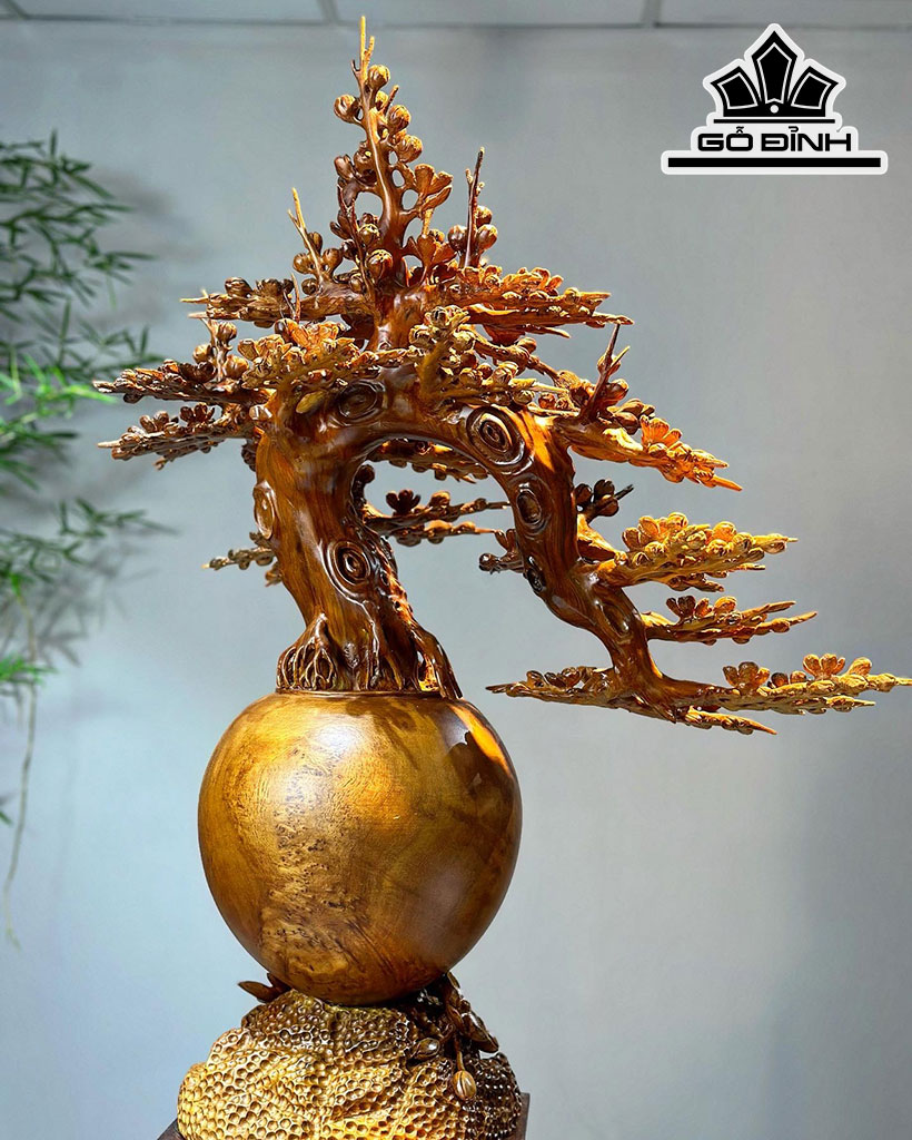 Bình Mai Phú Quý Gỗ Nu Ngọc Am Cao 93 Ngang 68 Sâu 40 (cm)