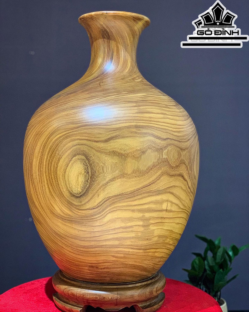 Bình Phú Quý Gỗ Cẩm Vàng Cao 63 Đường Kính 40 (cm)