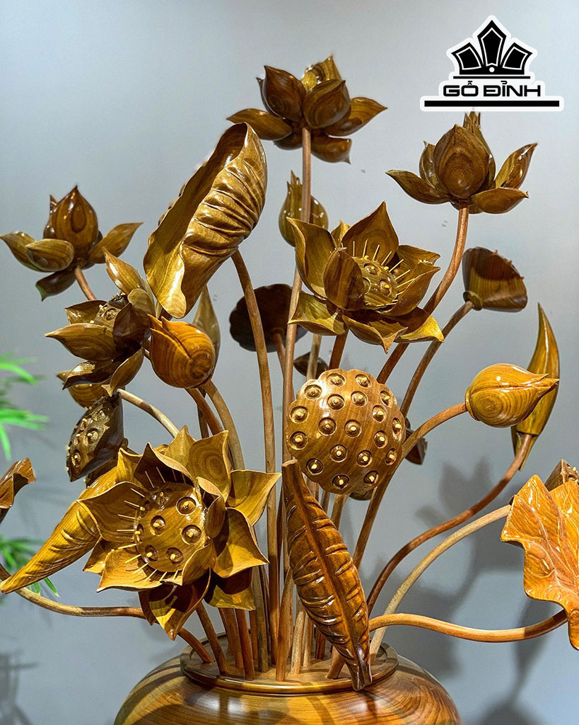 Bình Sen Gỗ Cẩm Vàng Cao 90 Ngang 70 Sâu 60 (cm)