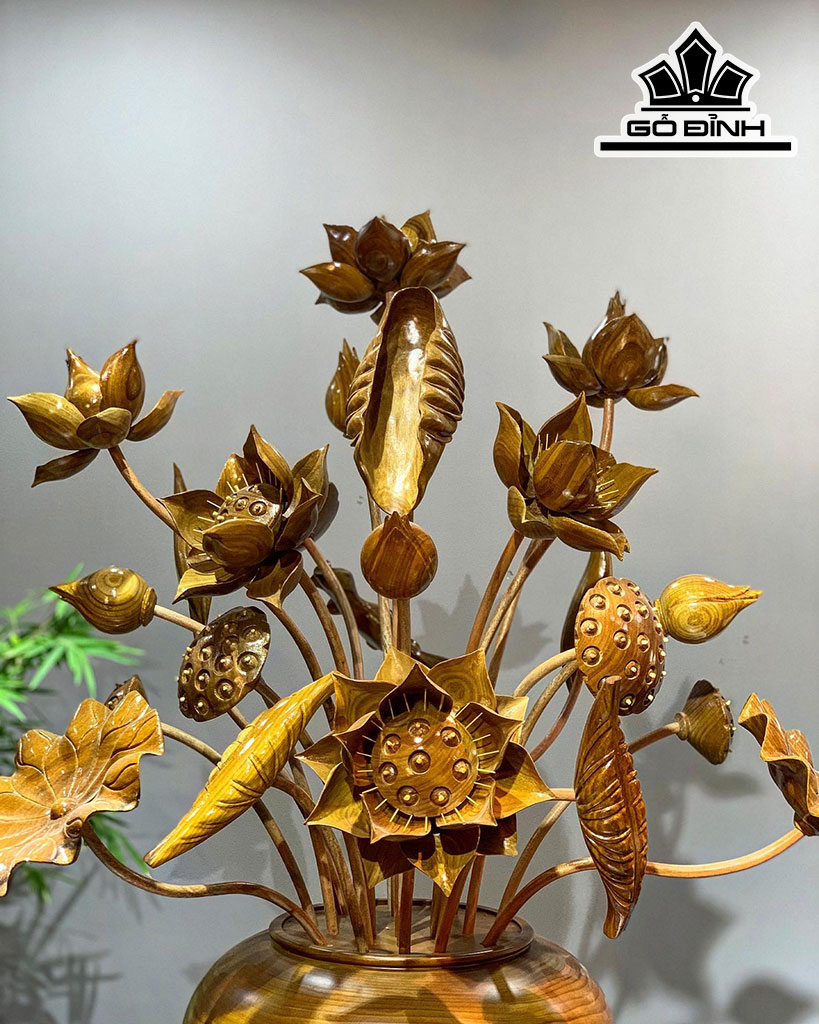 Bình Sen Gỗ Cẩm Vàng Cao 90 Ngang 70 Sâu 60 (cm)