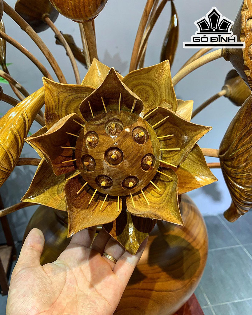 Bình Sen Gỗ Cẩm Vàng Cao 90 Ngang 70 Sâu 60 (cm)