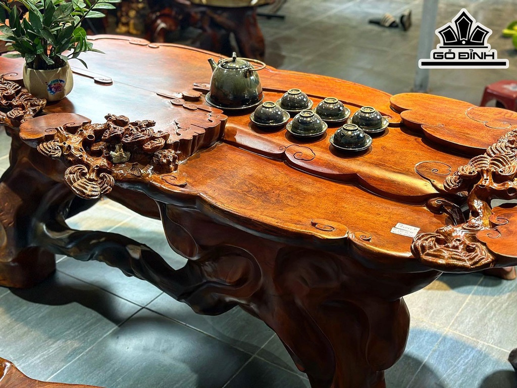 Bộ Bàn Trà 7 Món Gỗ Hương Cao 70 Ngang 178 Sâu 76 (cm)