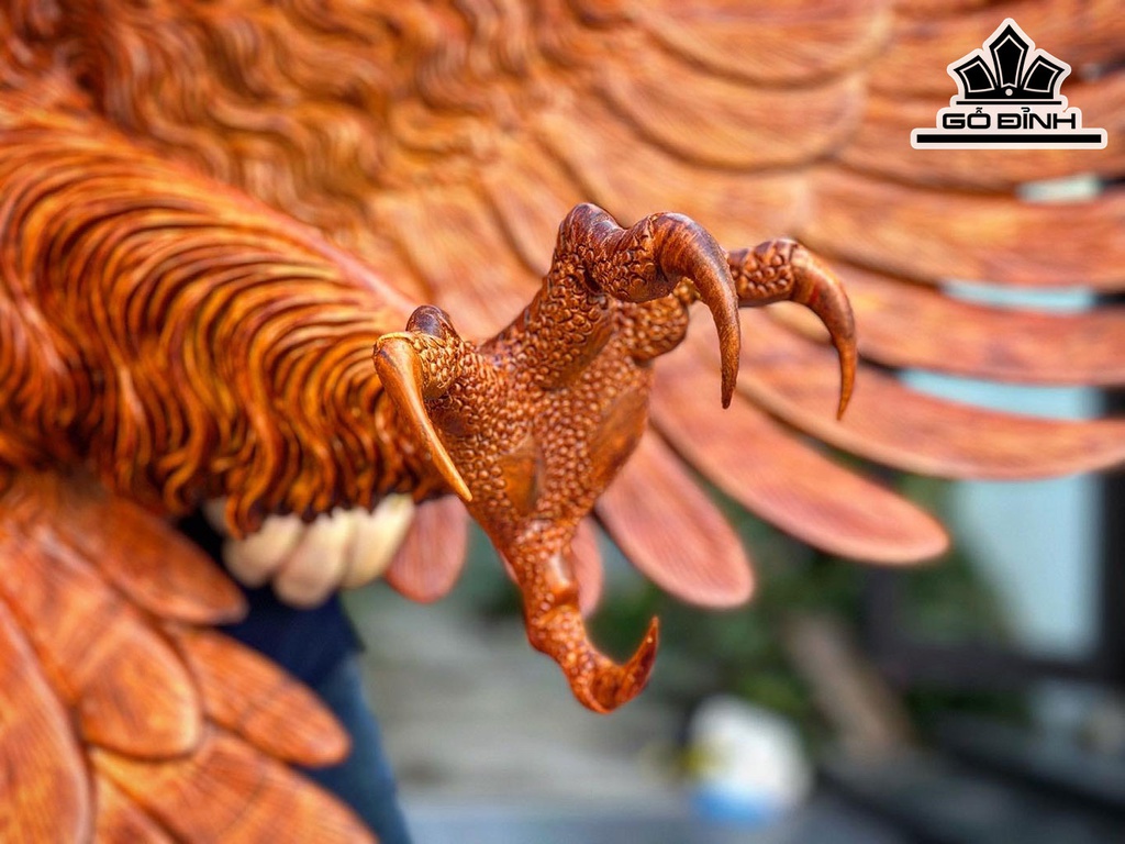 Tượng Đại Bàng Gỗ Hương Ngang 125 Cao 65 Sâu 35 (cm)