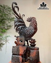 Tượng Gà Trống Gỗ Trắc Cao 58 Ngang 25 Sâu 14 (cm)