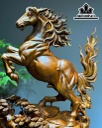 Tượng Ngựa Phong Thủy (Nhất Mã Phi Thiên) Gỗ Hương Cao 67 Ngang 39 Sâu 24 (cm)