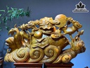 Tượng Phật Di Lặc Cưỡi Cá Chép Gỗ Ngọc Am Ngang 88 Cao 50 Sâu 24 (cm)