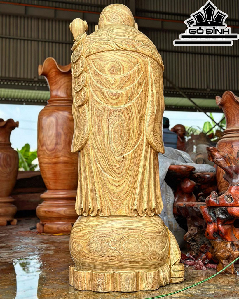 Tượng Phật Di Lặc Chúc Phúc Gỗ Cẩm Vàng Cao 160 Ngang 60 Sâu 50 (cm)