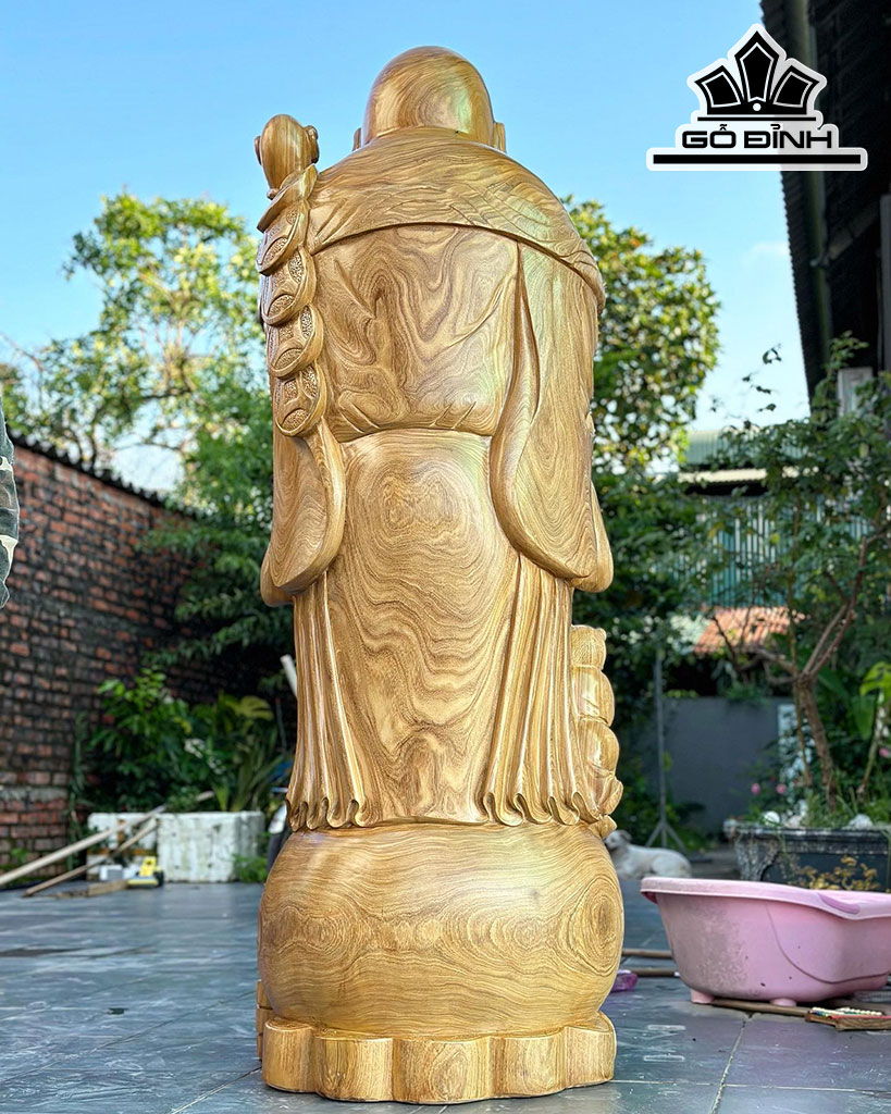 Tượng Phật Di Lặc Chúc Phúc Gỗ Cẩm Vàng Cao 180 Ngang 65 Sâu 58 (cm)