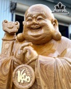 Tượng Phật Di Lặc Chúc Phúc Gỗ Cẩm Vàng Cao 200 Đường Kính 60 (cm)