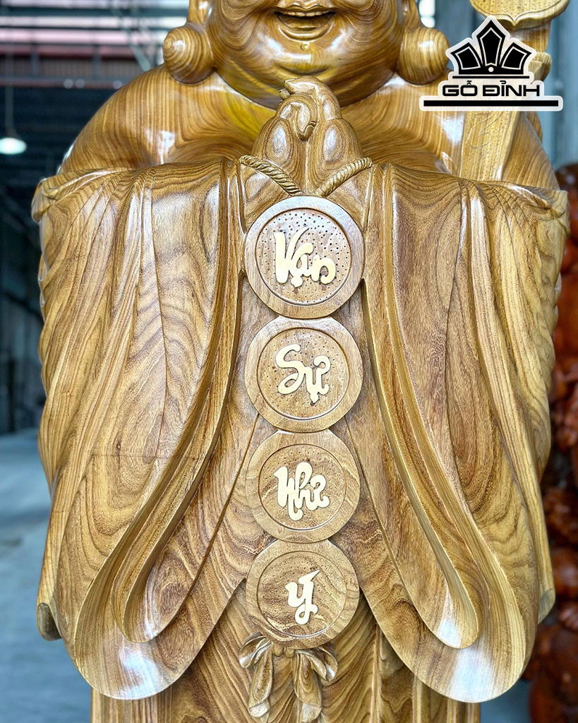 Tượng Phật Di Lặc Chúc Phúc Gỗ Cẩm Vàng Cao 200 Ngang 74 Sâu 65 (cm)