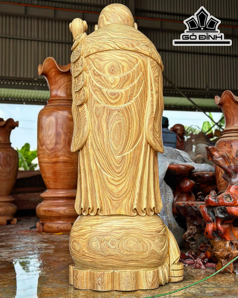 Tượng Phật Di Lặc Chúc Phúc Gỗ Cẩm Vàng Ngang 160 Cao 60 Sâu 50 (cm)