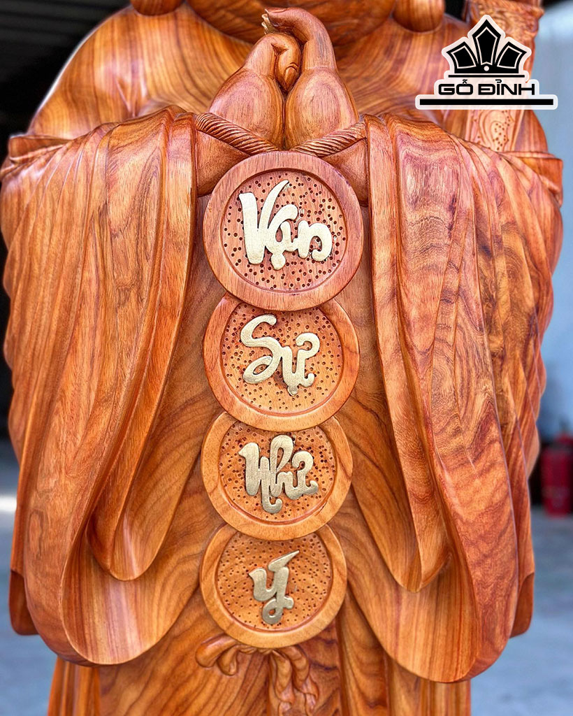 Tượng Phật Di Lặc Chúc Phúc Gỗ Hương Cao 154 Ngang 54 Sâu 57 (cm)