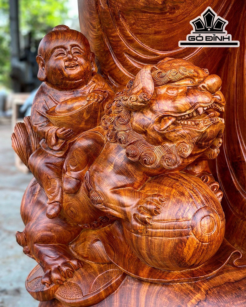 Tượng Phật Di Lặc Chúc Phúc Gỗ Hương Cao 240 Ngang 103 Sâu 80 (cm)