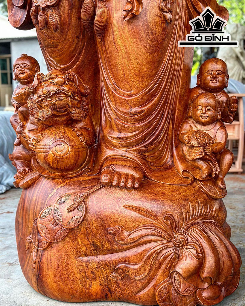 Tượng Phật Di Lặc Chúc Phúc Gỗ Hương Cao 240 Ngang 103 Sâu 80 (cm)