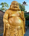 Tượng Phật Di Lặc Gỗ Cẩm Vàng Cao 180 Ngang 65 Sâu 55 (cm)