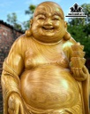 Tượng Phật Di Lặc Gỗ Cẩm Vàng Cao 180 Ngang 65 Sâu 55 (cm)