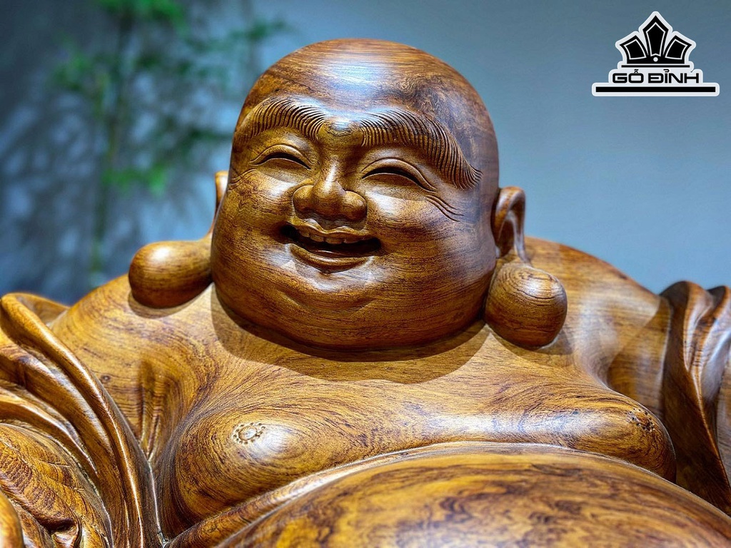 Tượng Phật Di Lặc Gỗ Hương Cao 63 Ngang 97 Sâu 65 (cm)