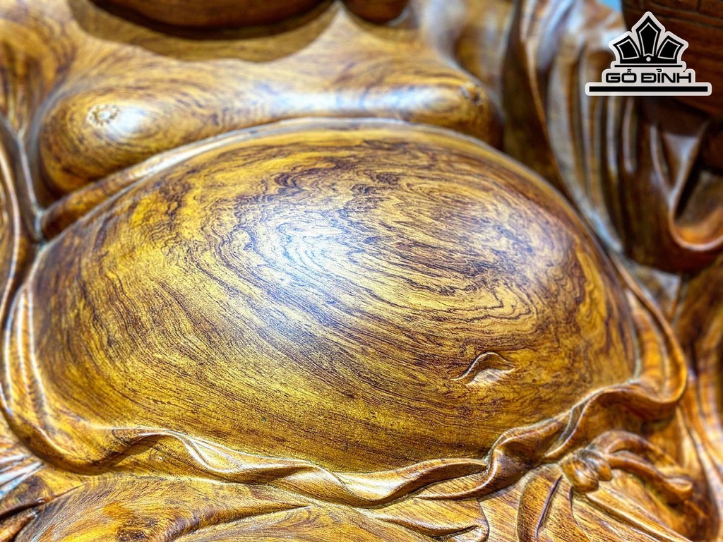 Tượng Phật Di Lặc Gỗ Hương Cao 63 Ngang 97 Sâu 65 (cm)