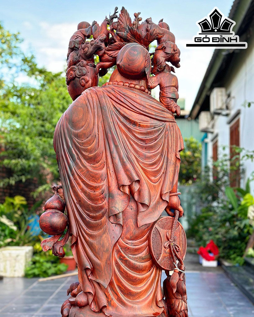 Tượng Phật Di Lặc Gỗ Trắc Cao 190 Ngang 58 Sâu 50 (cm)