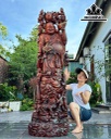Tượng Phật Di Lặc Gỗ Trắc Cao 190 Ngang 58 Sâu 50 (cm)