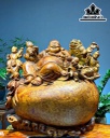 Tượng Phật Di Lặc Ngũ Phúc Gỗ Nu Hương Cao 56 Ngang 52 Sâu 30 (cm)
