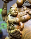 Tượng Phật Di Lặc Ngũ Phúc Gỗ Trắc Xanh Cao 108 Ngang 56 Sâu 24 (cm)