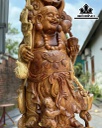 Tượng Phật Di Lặc Nhất Phúc Gỗ Nu Hương Cao 145 Ngang 66 Sâu 45 (cm)